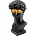 Déco buste homme noir profil masque doré Kare Design