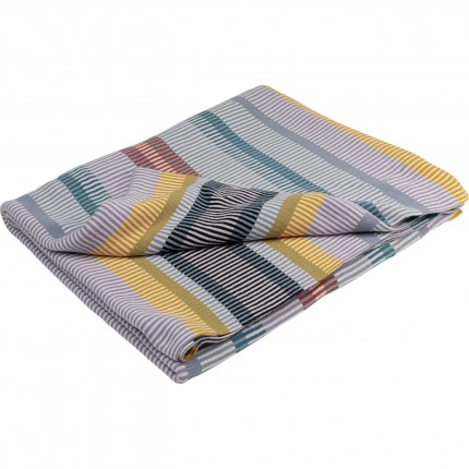Plaid rayures 200x150cm bleu Kare Design