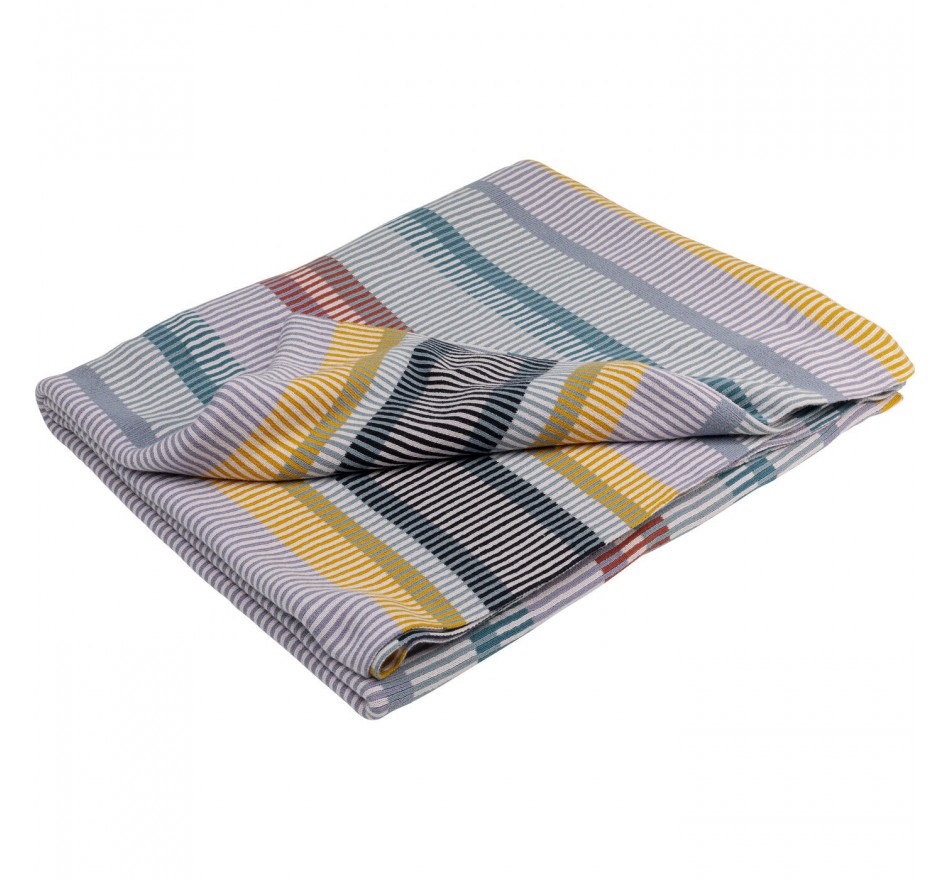 Plaid rayures 200x150cm bleu Kare Design