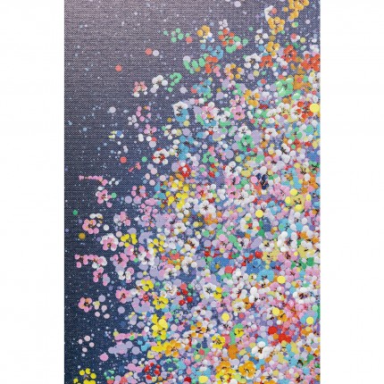 Peinture Touched éléphant fleurs nuit 120x160cm Kare Design