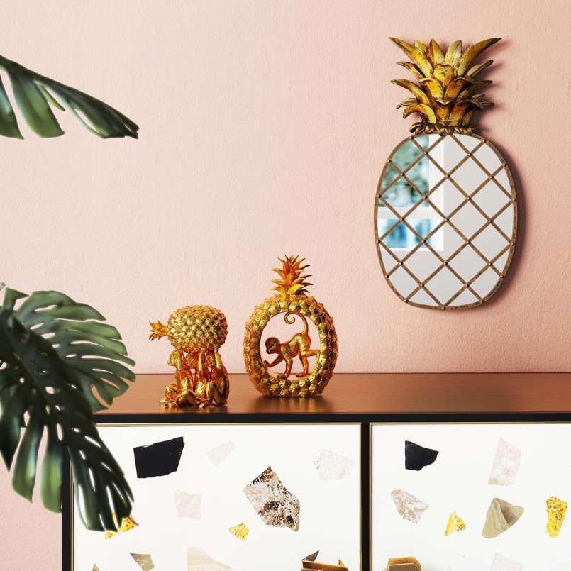 Déco murale miroir Ananas 50cm Kare Design