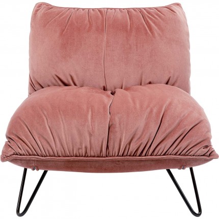 Fauteuil Port Pino velours rose Kare Design