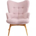 Fauteuil Vicky blanc velours rose Kare Design