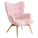 Fauteuil Vicky blanc velours rose Kare Design