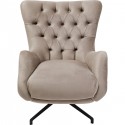 Fauteuil pivotant Bellissima velours beige Kare Design