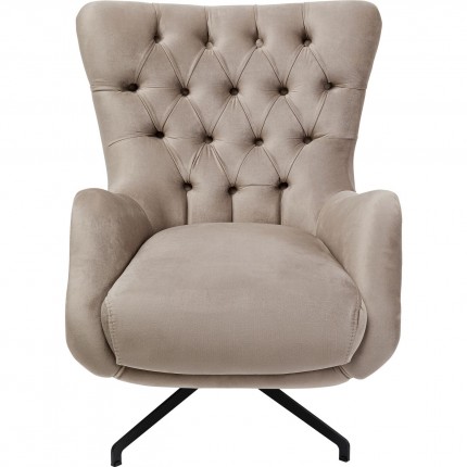 Fauteuil pivotant Bellissima velours beige Kare Design