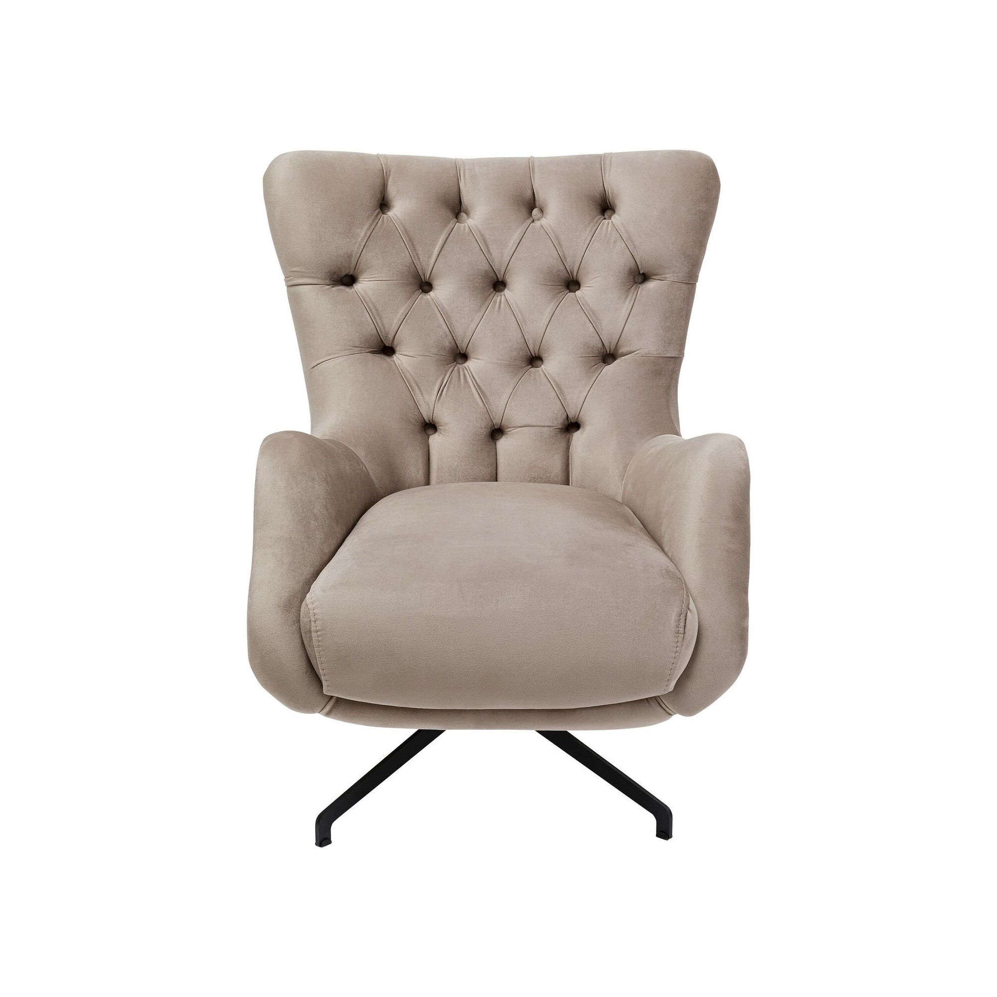 Fauteuil pivotant Bellissima velours beige Kare Design