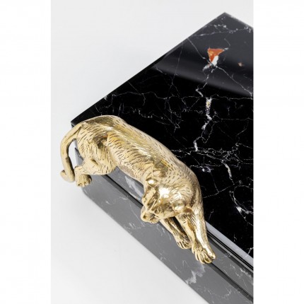 Boîte effet marbre noir léopard doré Kare Design