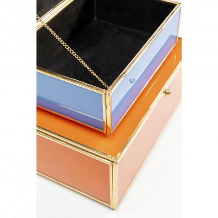 Boîtes Neomi orange et bleue set de 2 Kare Design