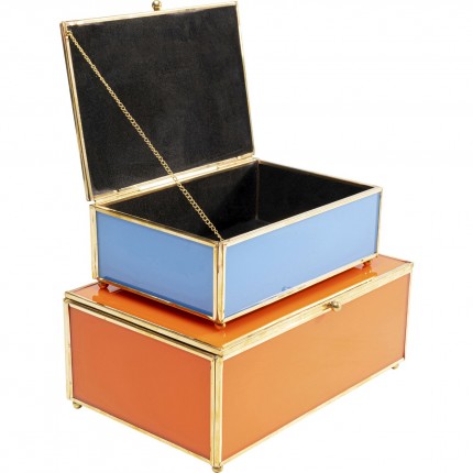Boîtes Neomi orange et bleue set de 2 Kare Design