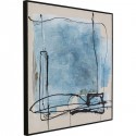 Peinture Frame Dust bleue 100x100cm Kare Design