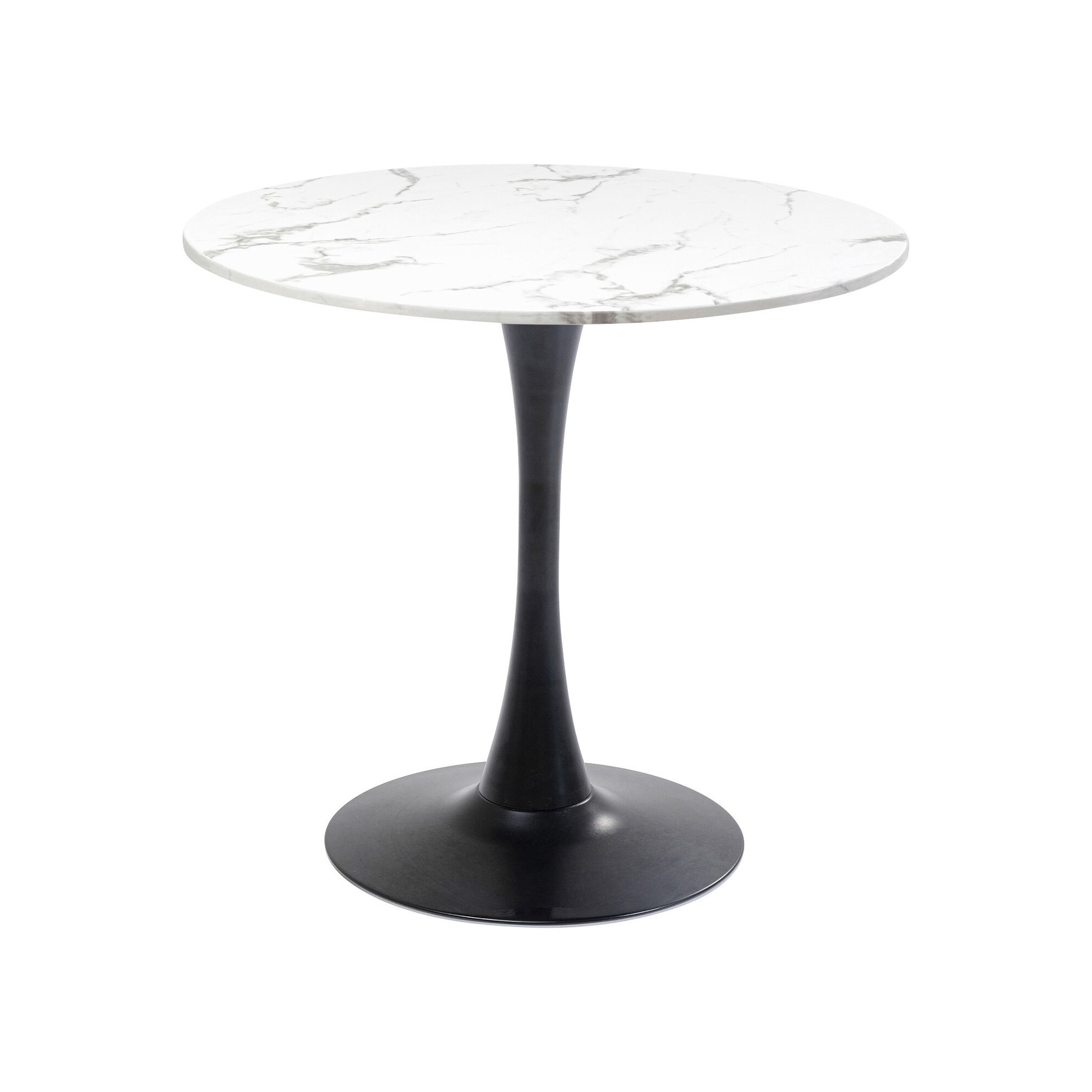 Table Schickeria 80cm effet marbre blanc et noire Kare Design