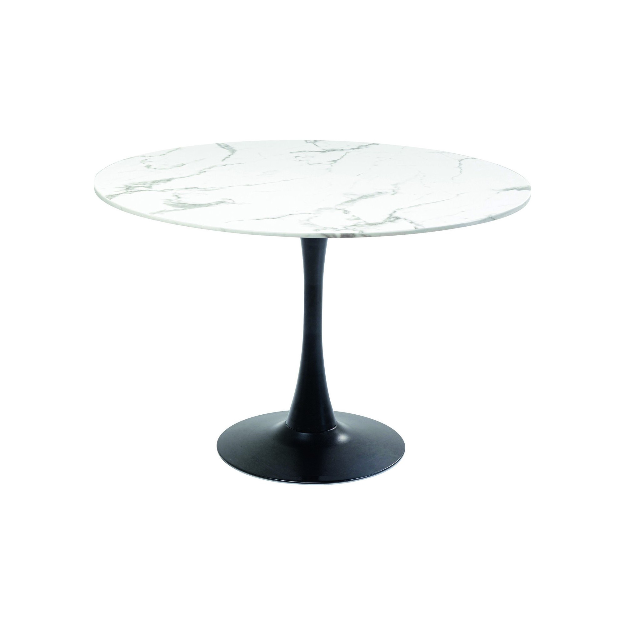 Table Schickeria 110cm effet marbre blanc et noire Kare Design