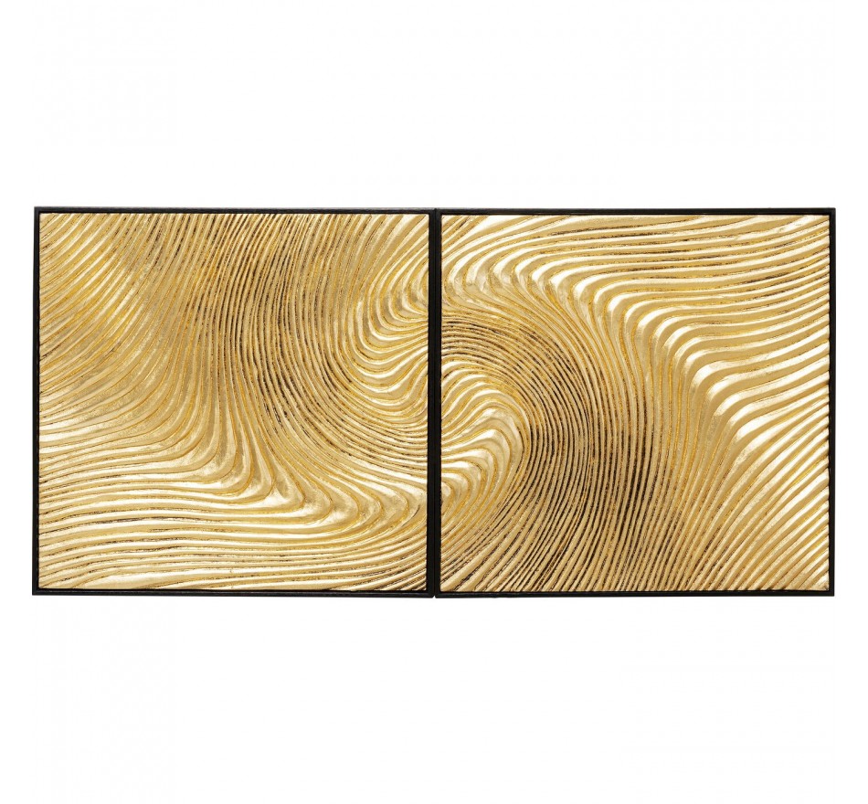 Framed Picture Wave gold (2/Set) Kare Design Framed Picture Wave gold (2/Set) Kare Design