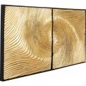 Tableaux Wave dorés set de 2 Kare Design