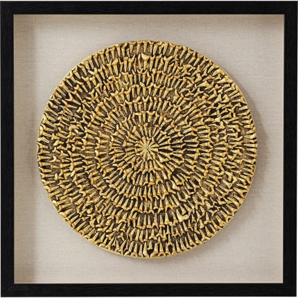 Tableau 3D Chain Circle doré 60x60cm Kare Design