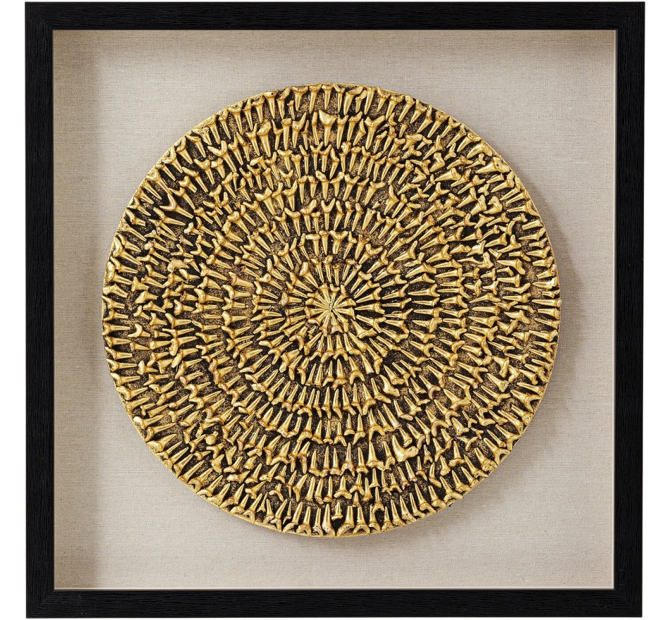Tableau 3D Chain Circle doré 60x60cm Kare Design