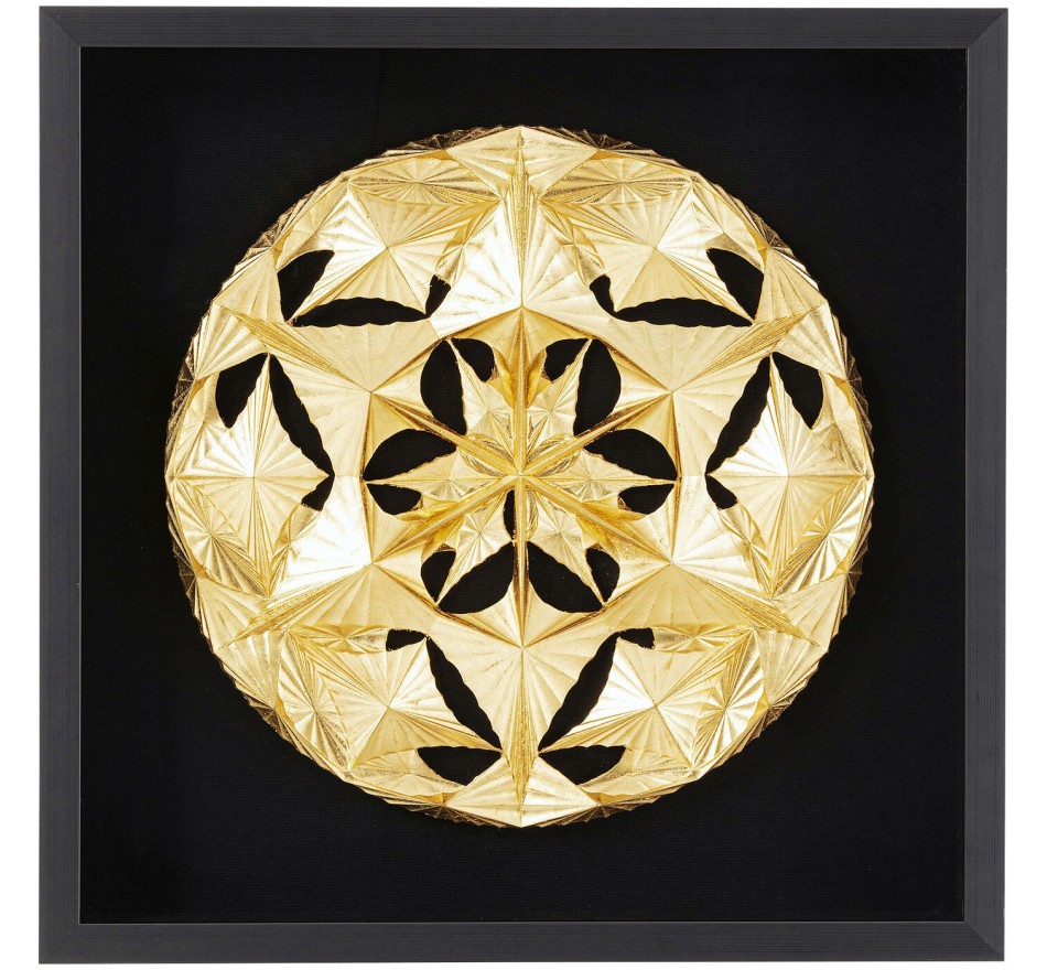Tableau 3D Leaf Ball 60x60cm doré Kare Design