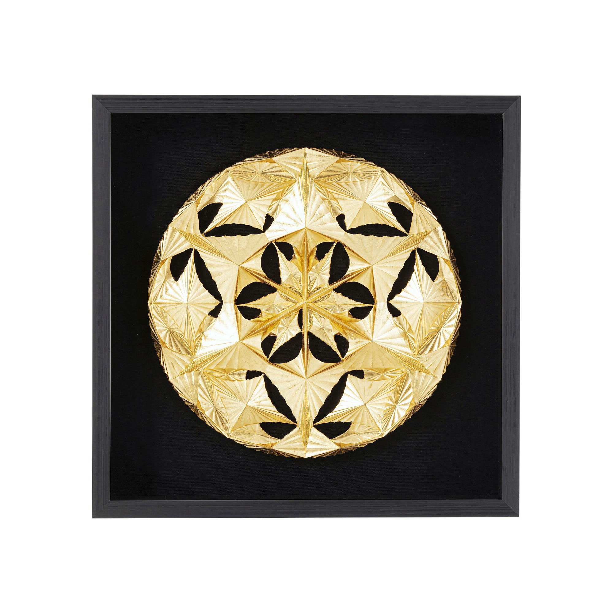 Tableau 3D Leaf Ball 60x60cm doré Kare Design