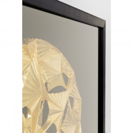 Tableau 3D Leaf Ball 60x60cm doré Kare Design