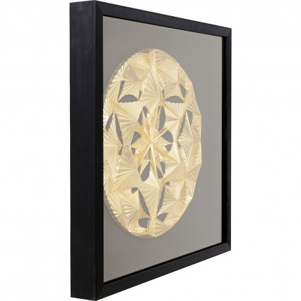 Tableau 3D Leaf Ball 60x60cm doré Kare Design