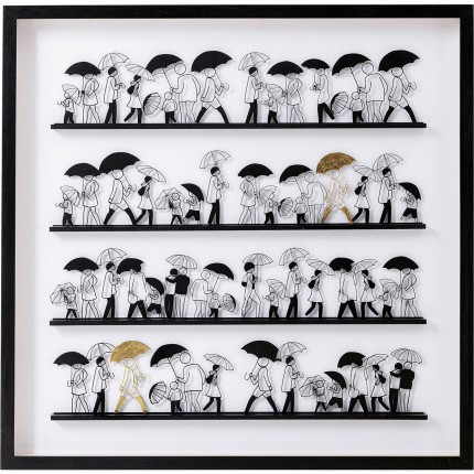 Tableau 3D parapluies 90x90cm Kare Design