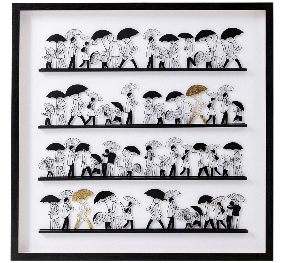 Tableau 3D parapluies 90x90cm Kare Design