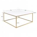 Table basse Key West dorée 90x90cm Kare Design