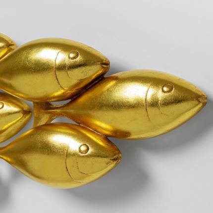 Déco murale banc poissons dorés 181cm Kare Design