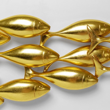 Déco murale banc poissons dorés 181cm Kare Design