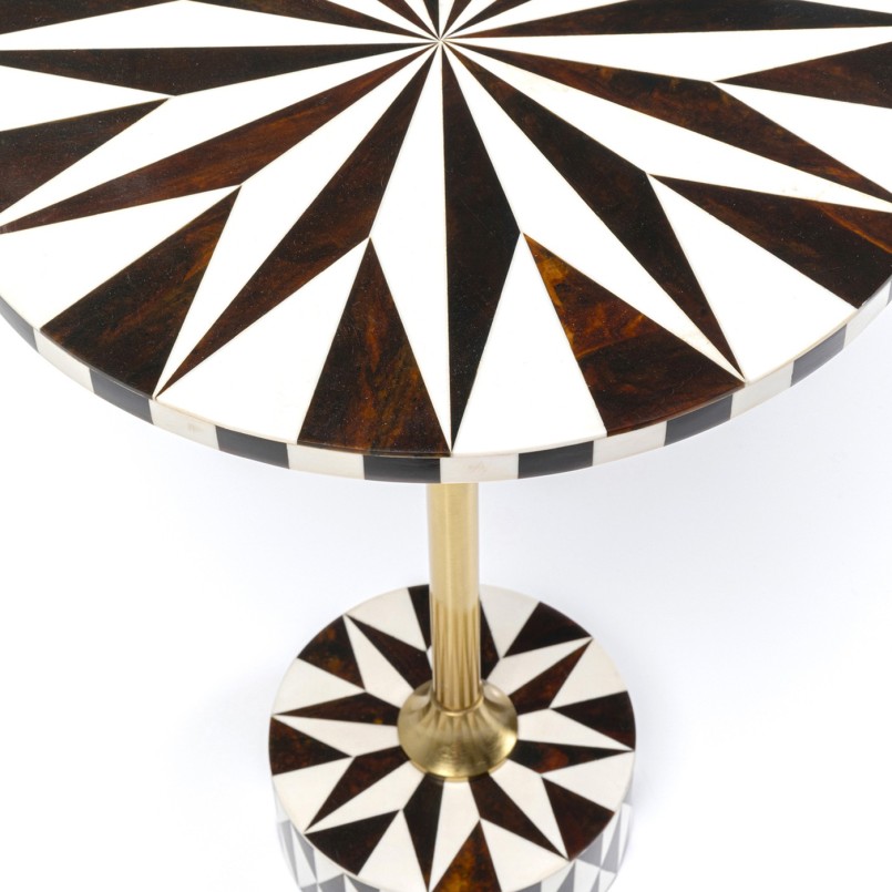 Table d'appoint Domero Star marron et blanche 40cm Kare Design