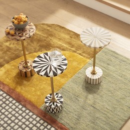 Table d'appoint Domero Star marron et blanche 40cm Kare Design