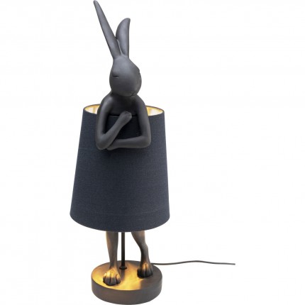 Lampe Animal lapin noir 68cm argenté Kare Design
