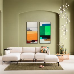 Peinture Frame Abstract Shapes vert 73x143cm Kare Design