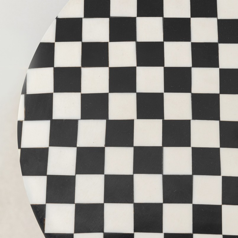 Table d appoint Domero Chess noir blanc Ø25cm