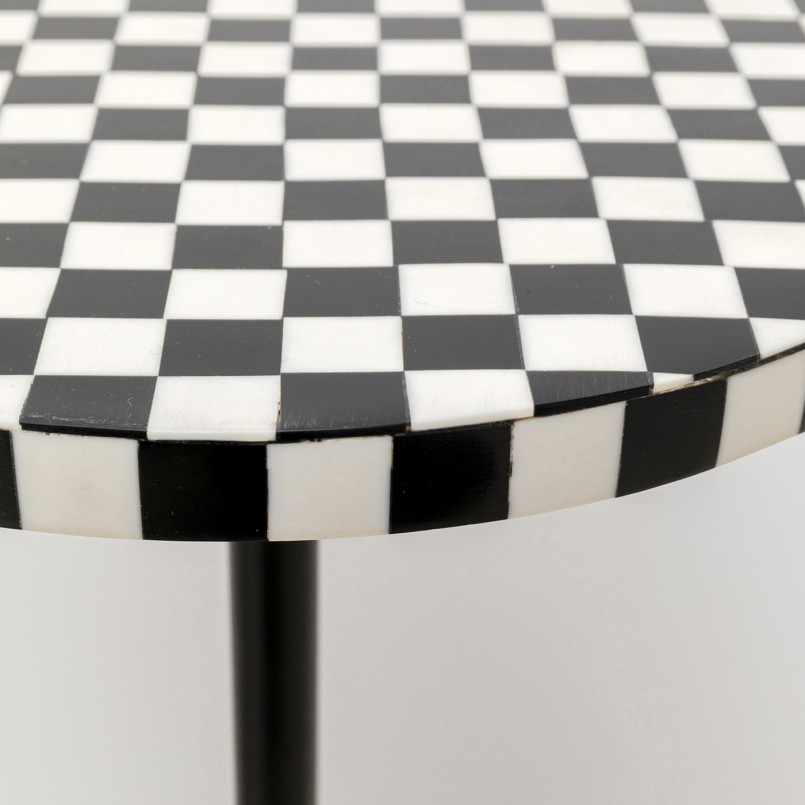 Table d appoint Domero Chess noir blanc Ø25cm