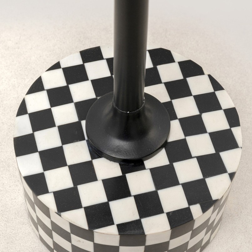 Table d appoint Domero Chess noir blanc Ø25cm