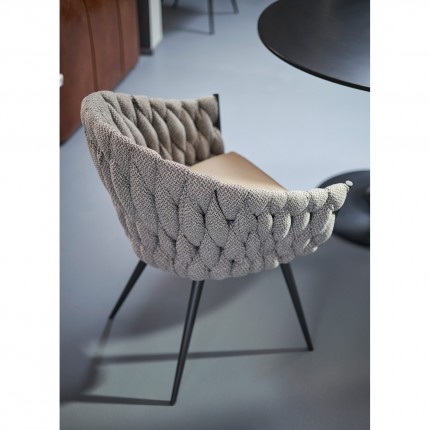 Chaise avec accoudoirs Knot marron Kare Design