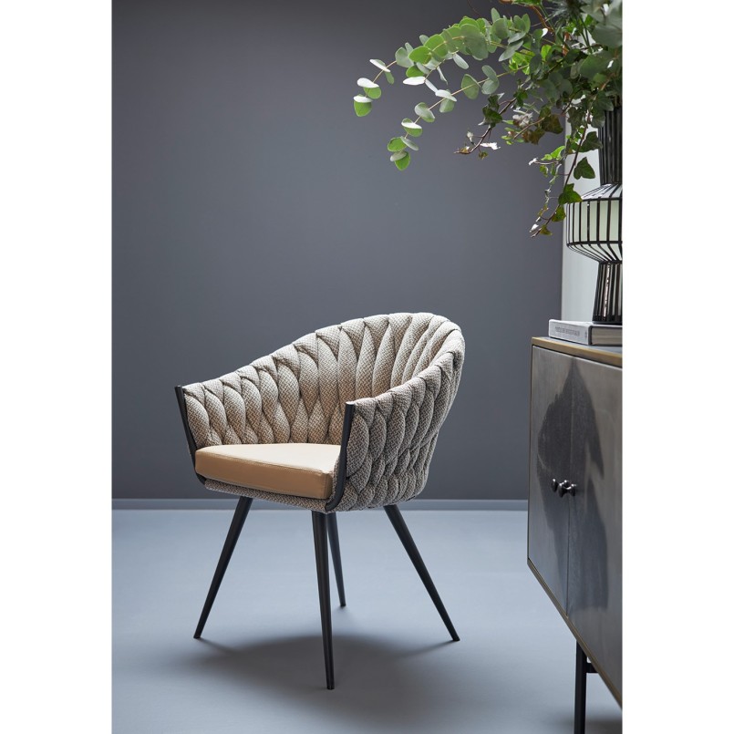 Chaise avec accoudoirs Knot marron Kare Design