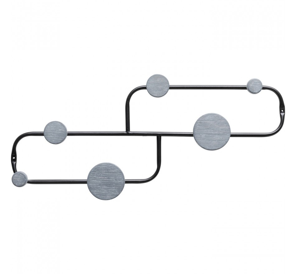 Portemanteau mural Cerchi 61cm gris et noir Kare Design