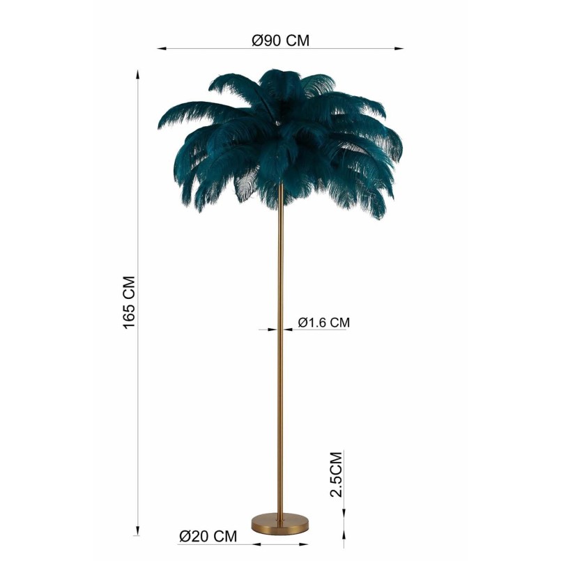 Lampadaire Feather Palm vert 165cm