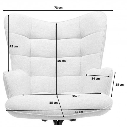 Fauteuil pivotant Oscar crème Kare Design