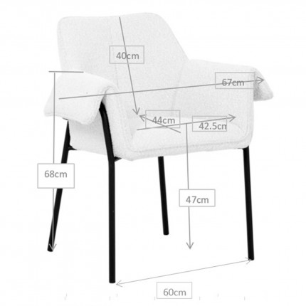 Chaise avec accoudoirs Bess crème Kare Design