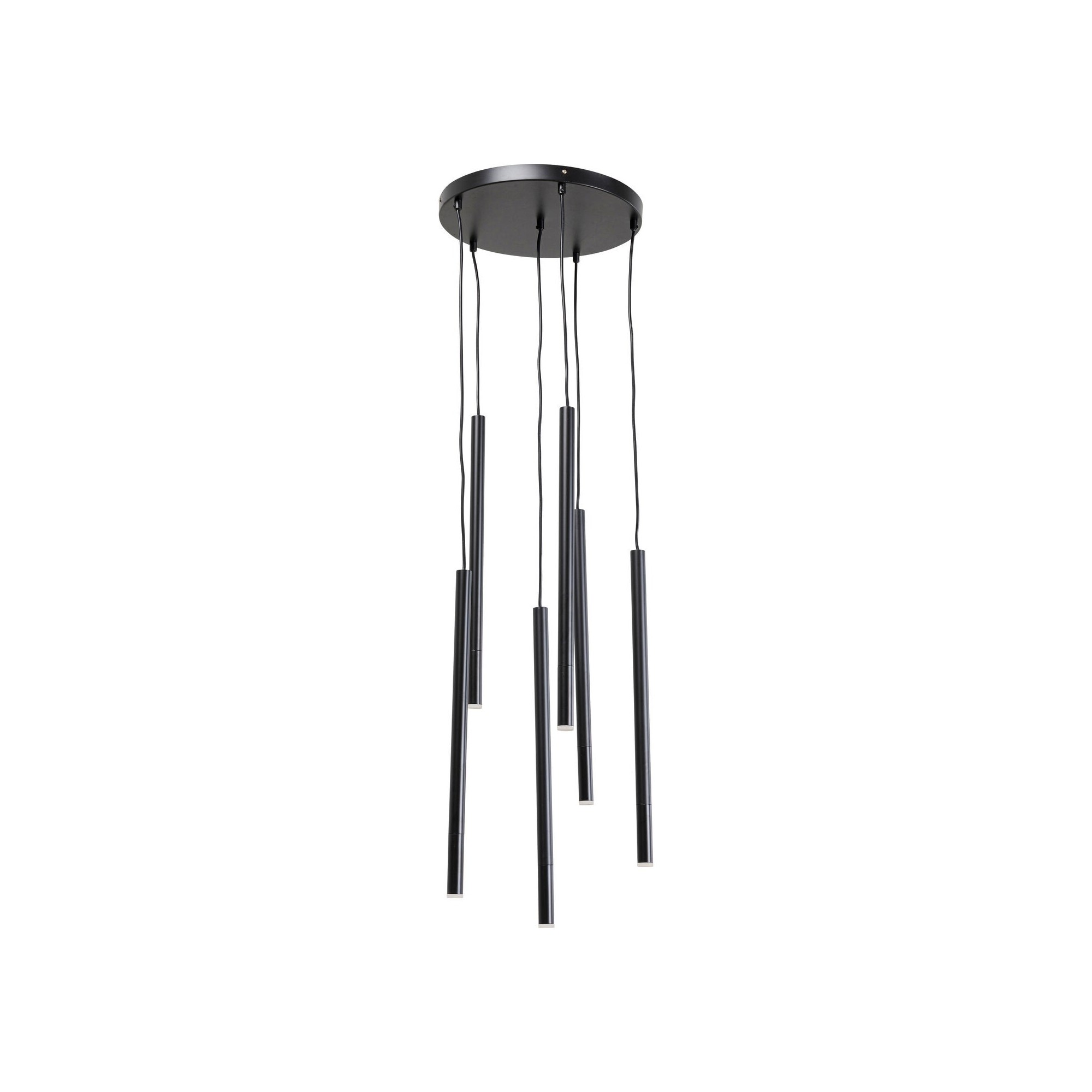 Suspension Living Vegas 6 tubes ronde noire Kare Design