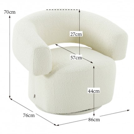 Fauteuil pivotant Maye crème Kare Design