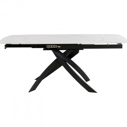 Table à rallonges Twist 180x90cm blanche Kare Design