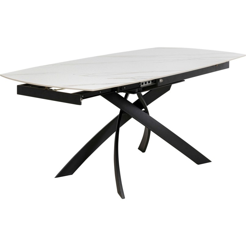 Table à rallonges Twist 180x90cm blanche Kare Design