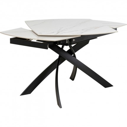 Table à rallonges Twist 180x90cm blanche Kare Design