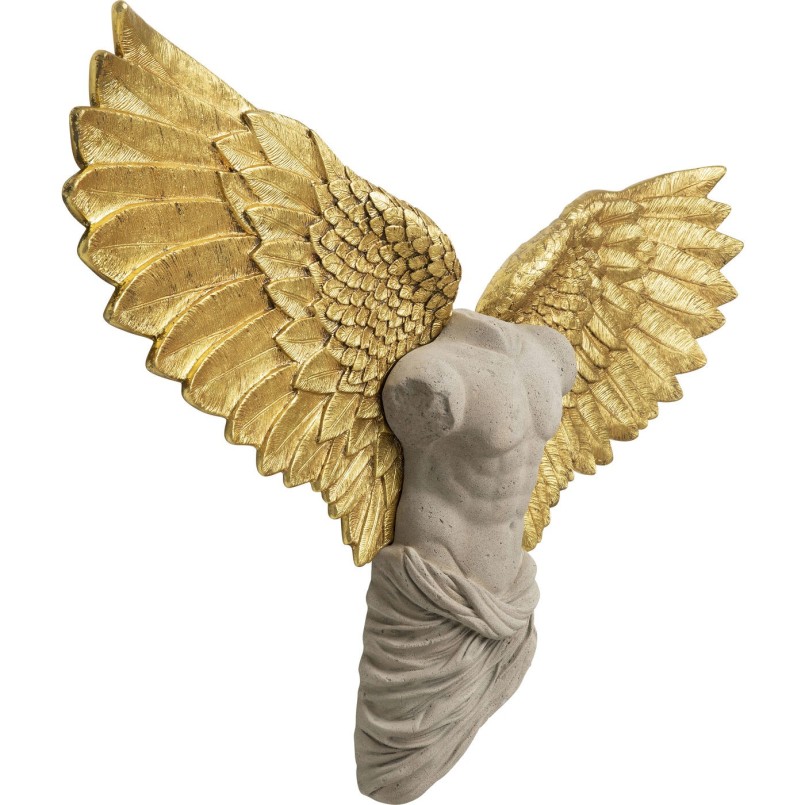 Déco murale buste homme ailes dorées 124x71cm Kare Design