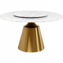 Table Lucia 135cm blanche et dorée Kare Design